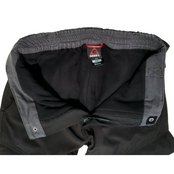Gerry Snowboard Pants Snow Ski Black Fleece Lined Gaiters Cargo Stretch Mens M - Picture 2 of 15